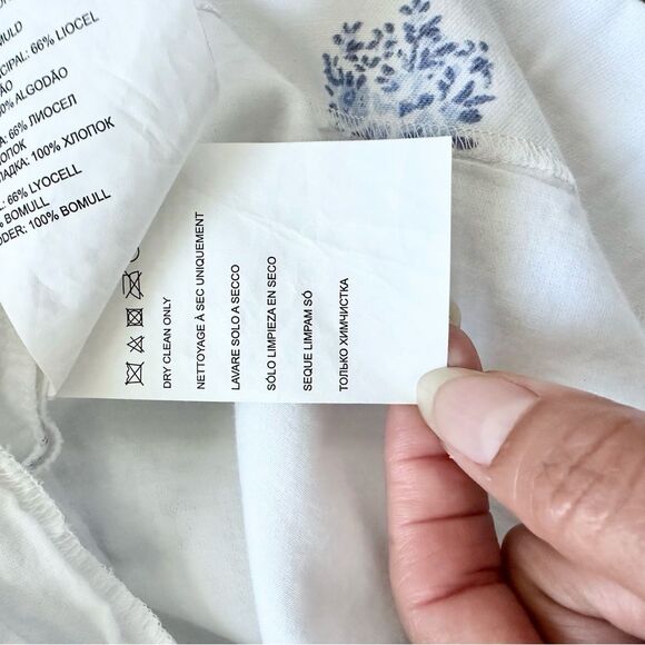 Club Monaco Darminda Floral Ruffle Romper in White Blue Size 6 - Picture 10 of 10